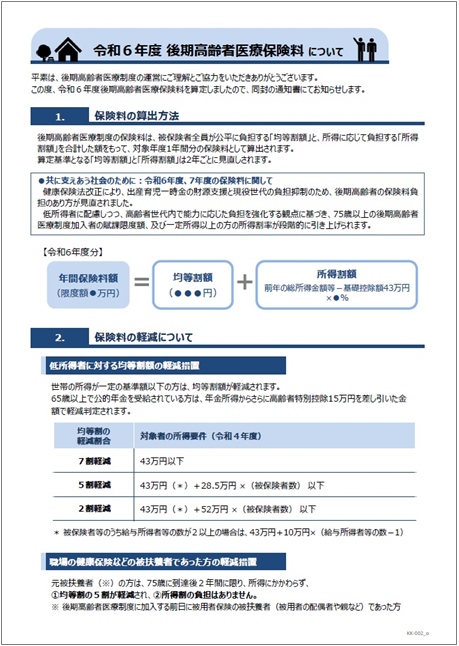 令和６年度　後期高齢者医療保険料について